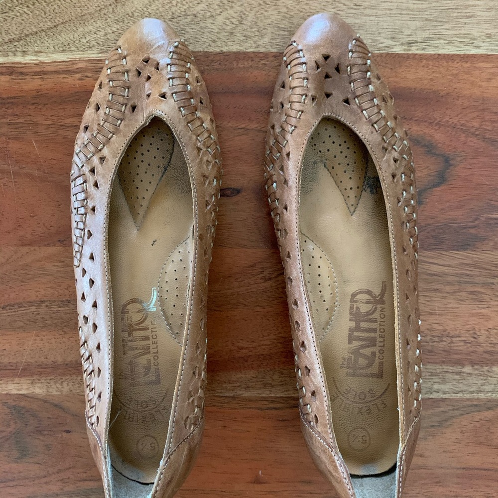 Vintage * The Leather Collection Eyelet Mini Heels